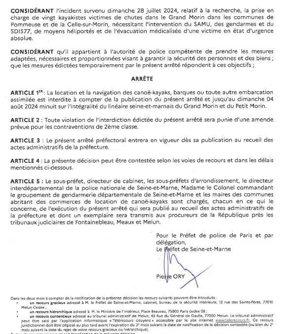 MESSAGE IMPORTANT DE LE PREFECTURE – A DIFFUSSER