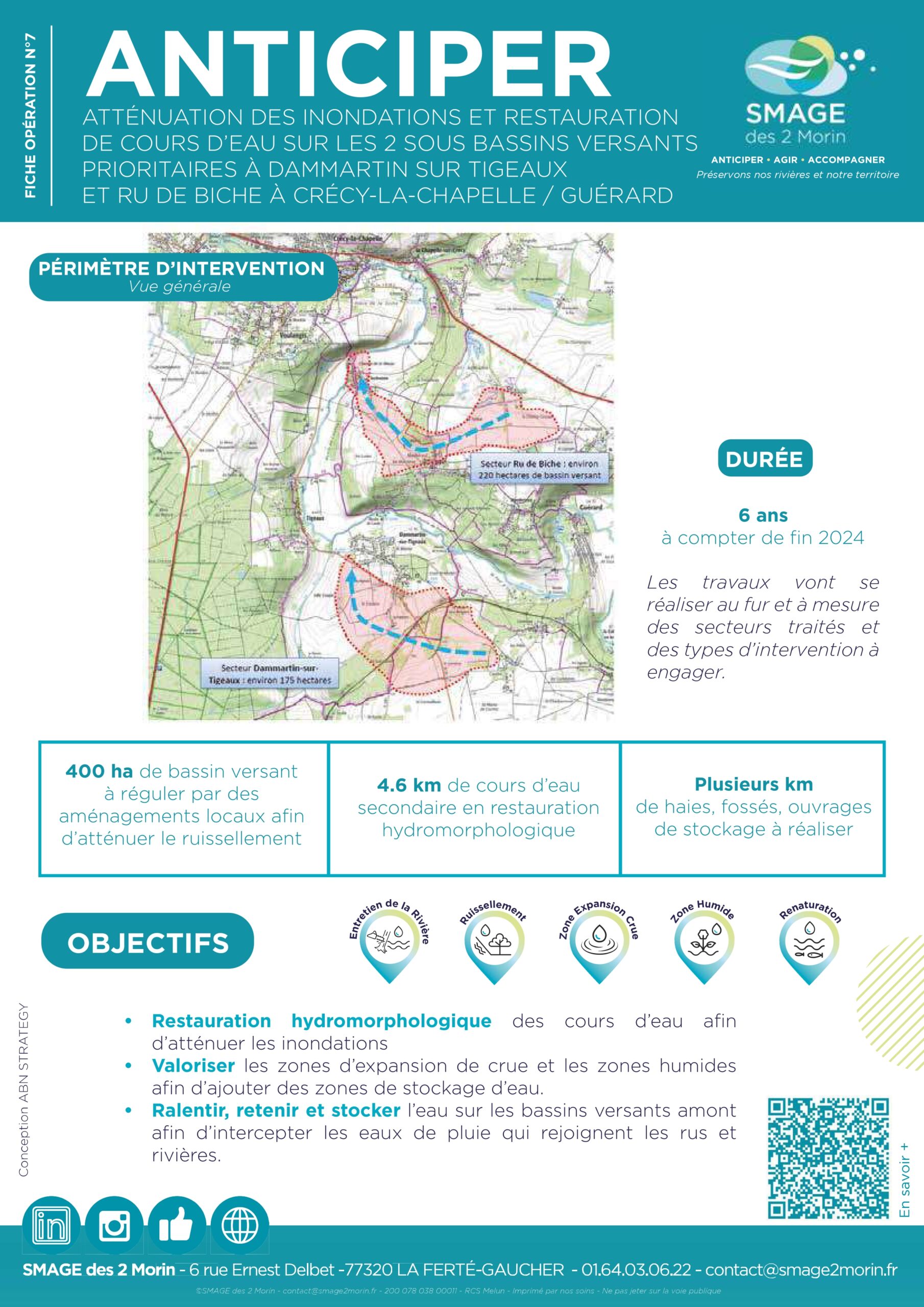 OPÉRATION 7 : ATTÉNUATION DES INONDATIONS ET AMÉNAGEMENT DES BASSINS VERSANTS À DAMMARTIN-SUR-TIGEAUX ET SUR LE RU DE BICHE À CRECY-LA-CHAPELLE / GUERARD